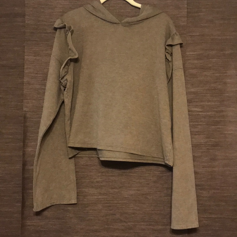 Olive color sweatshirt made by Project Social T